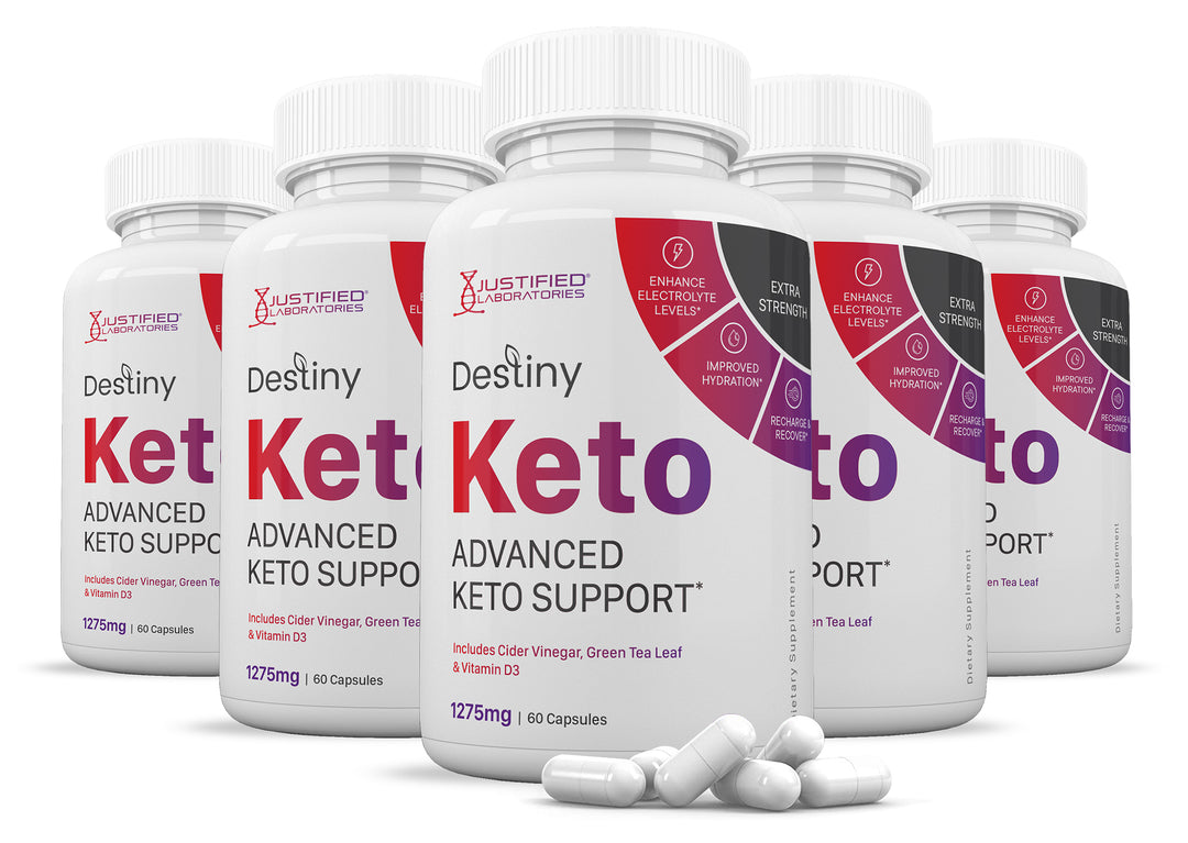 5 bottles of Destiny Keto ACV Pills 1275MG