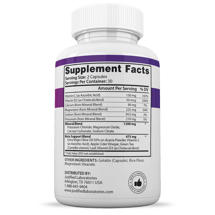 Supplement Facts of F1 Keto ACV Extreme Pills 1675MG
