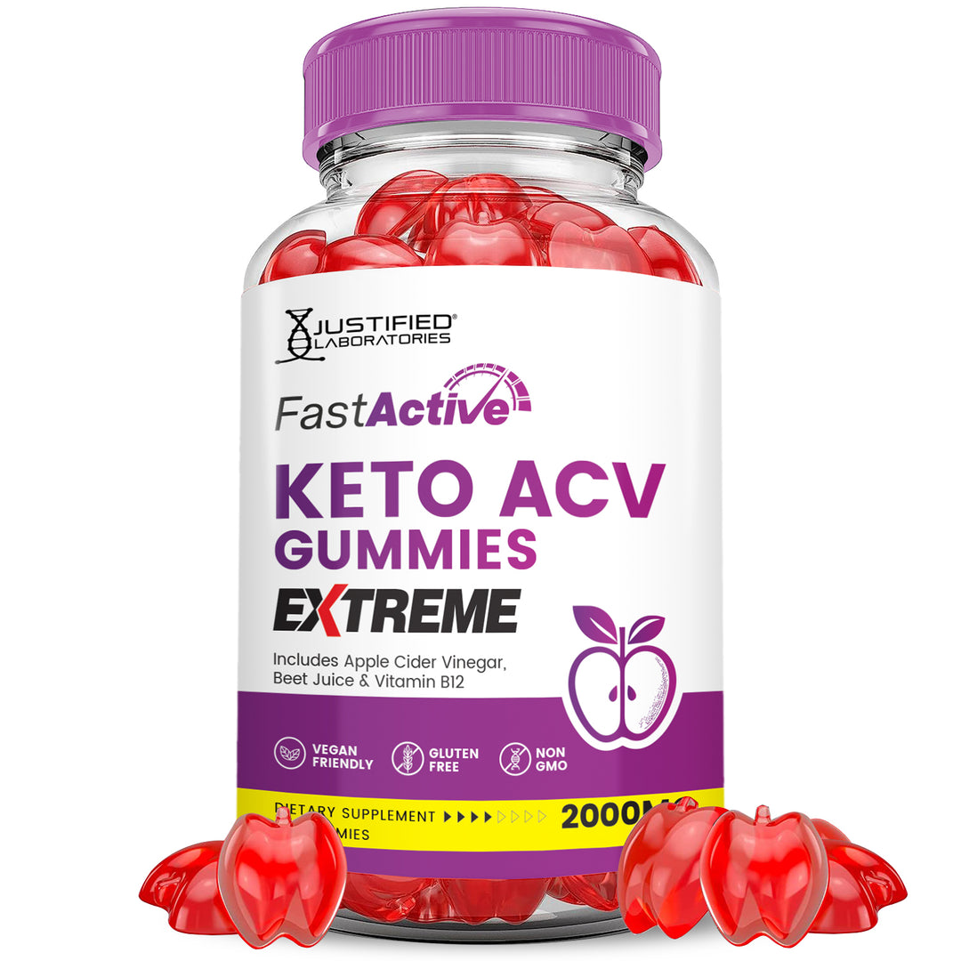 1 Bottle 2 x Stronger Fast Active Keto ACV Gummies Extreme 2000MG