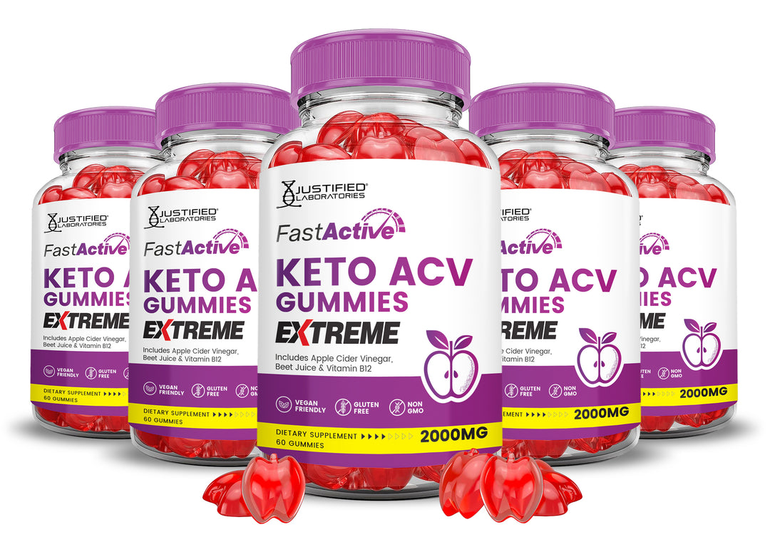 5 Bottles 2 x Stronger Fast Active Keto ACV Gummies Extreme 2000MG