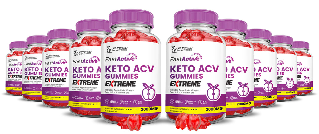 10 Bottles 2 x Stronger Fast Active Keto ACV Gummies Extreme 2000MG