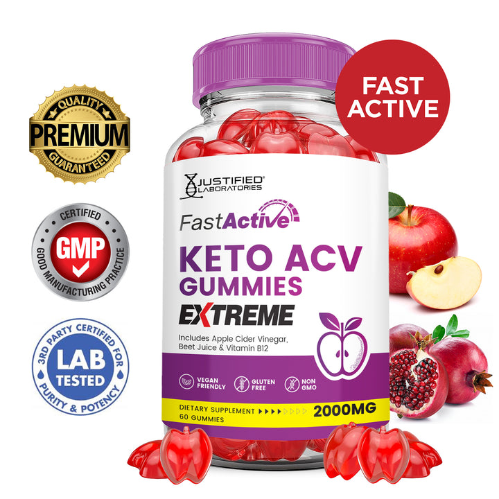 2 x Stronger Fast Active Keto ACV Gummies Extreme 2000MG