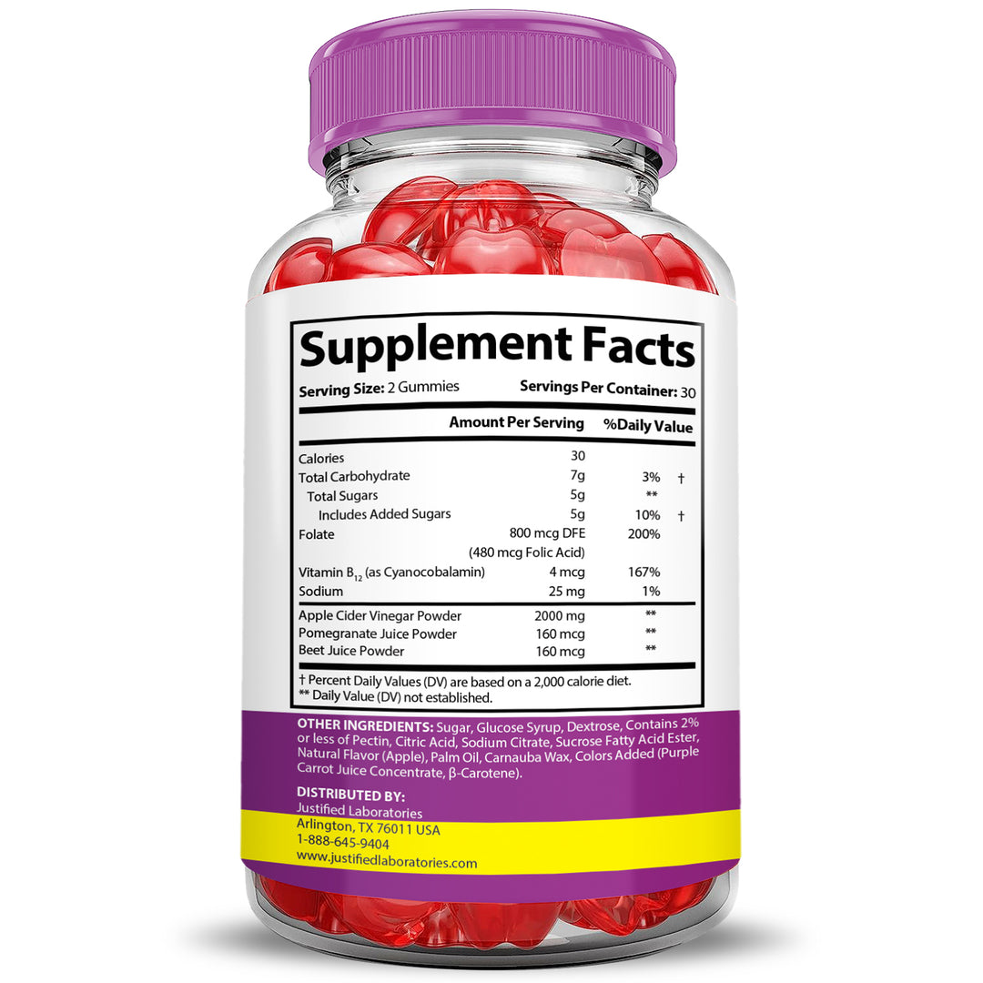 Supplement Facts 2 x Stronger Fast Active Keto ACV Gummies Extreme 2000MG