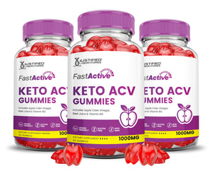 3 Bottles Fast Active Keto ACV Gummies 1000MG