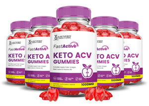 5 Bottles Fast Active Keto ACV Gummies 1000MG