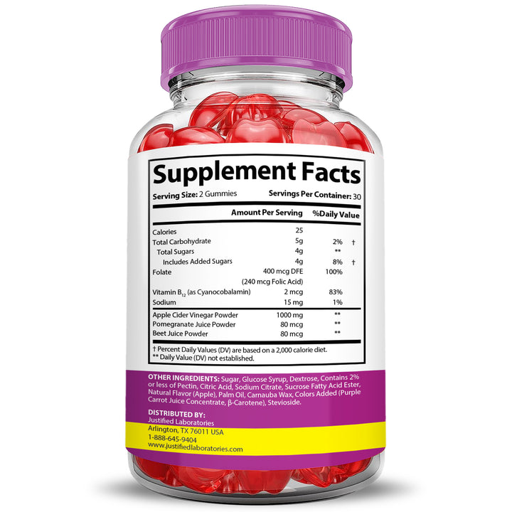 Supplement Facts Fast Active Keto ACV Gummies 1000MG