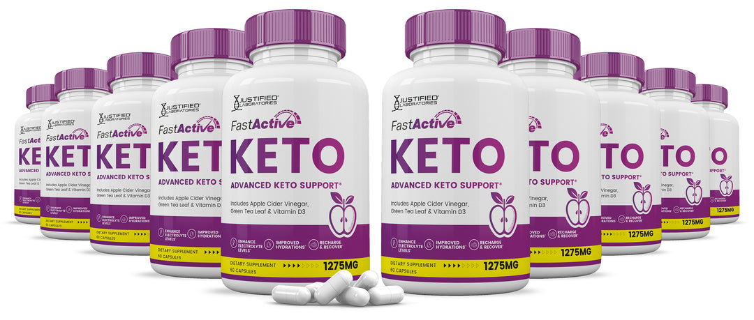 10 Bottles Fast Active Keto ACV Pills 1275MG