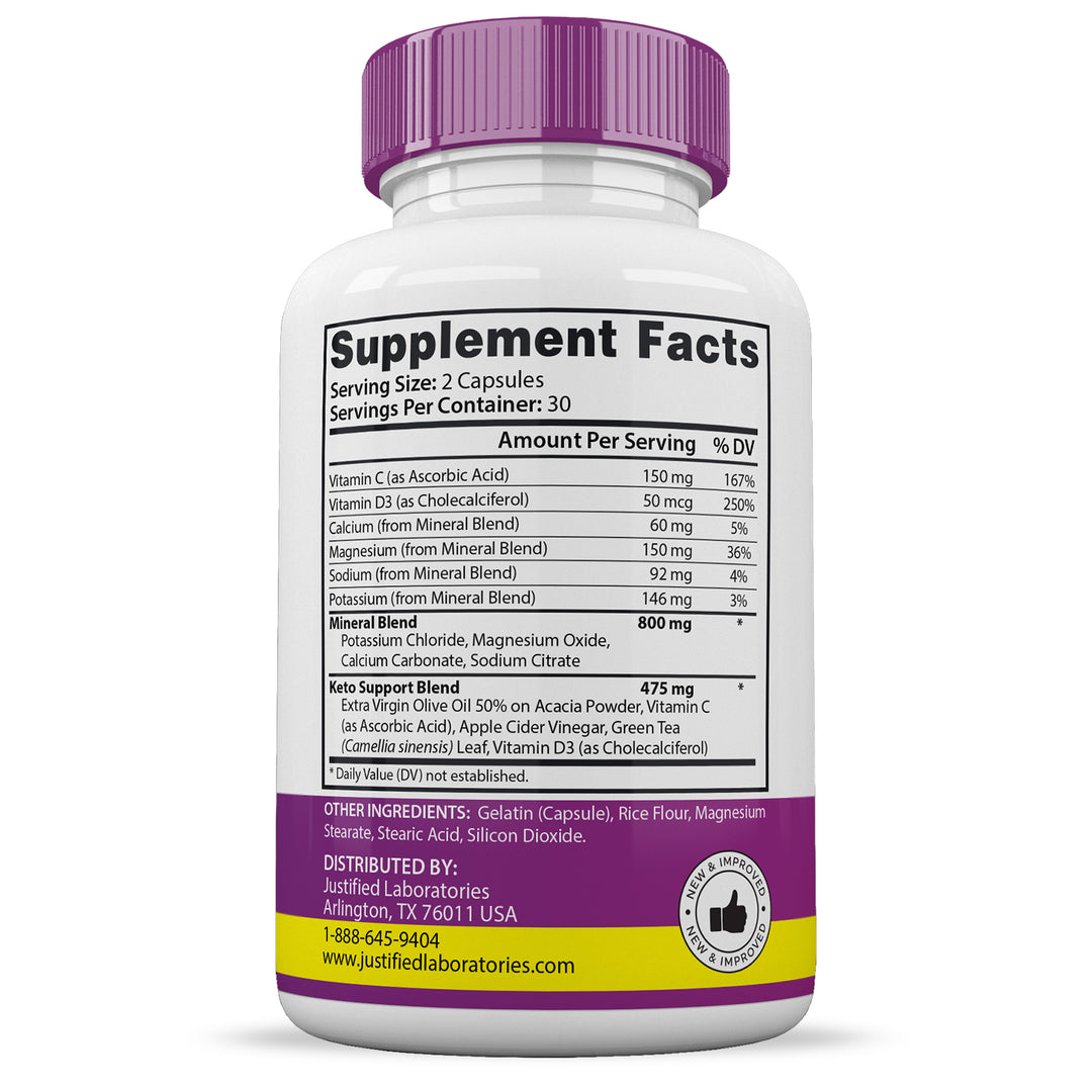 Supplement Facts Fast Active Keto ACV Pills 1275MG