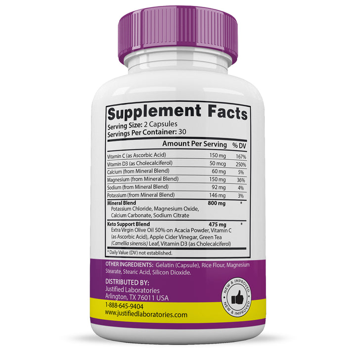 Supplement Facts Fast Active Keto ACV Pills 1275MG