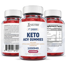 Cargar imagen en el visor de la Galería, All sides of the bottle of 1st Choice Keto ACV Gummies 1000MG