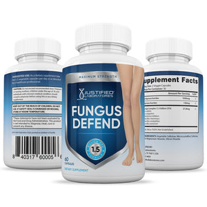All sides of bottle of the Fungus Defend 1.5 Billion CFU