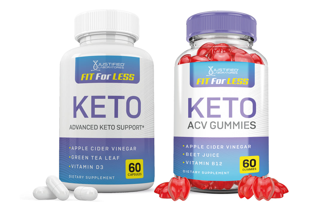 1 bottle of Fit For Less Keto ACV Gummies + Pills Bundle