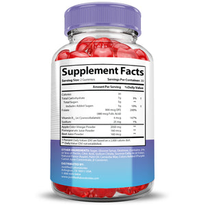 Supplement Facts of 2 x Stronger Fit For Less Keto ACV Gummies Extreme 2000mg