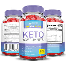 Cargar imagen en el visor de la Galería, All sides of bottle of the Fit For Less Keto ACV Gummies 1000MG