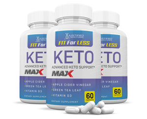 3 bottles of Fit For Less Keto ACV Max Pills 1675MG