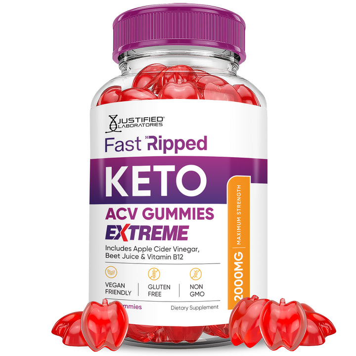 1 bottle Fast Ripped Keto ACV Gummies Extreme 2000mg