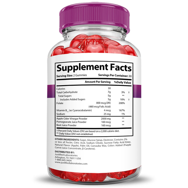 Supplement  Facts of Fast Ripped Keto ACV Gummies Extreme 2000mg