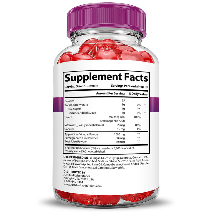 Supplement  Facts of Fast Ripped Keto ACV Gummies 1000MG