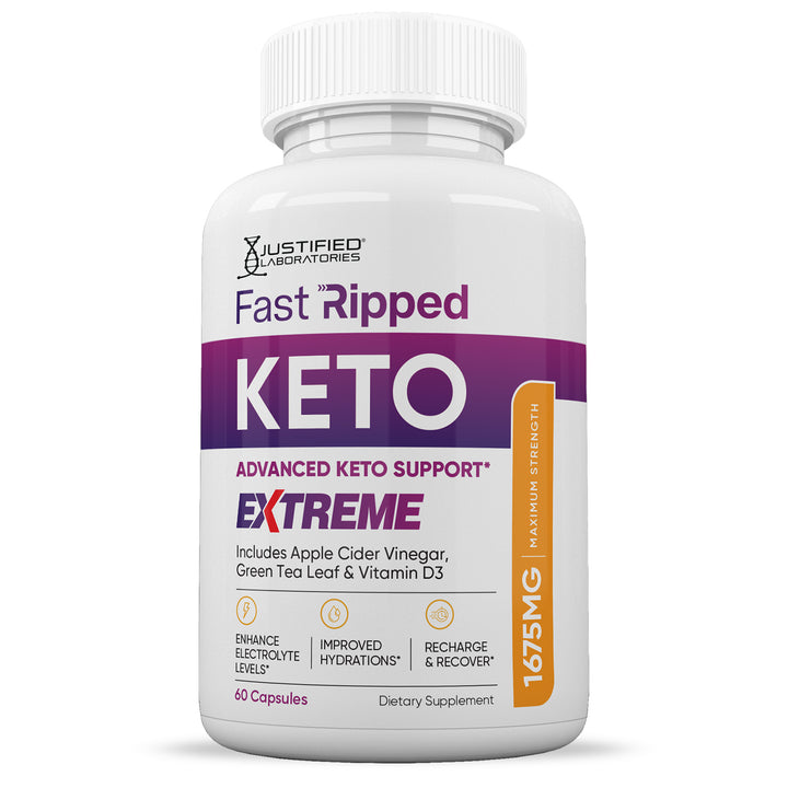 Front of Fast Ripped Keto ACV Extreme Pills 1675MG