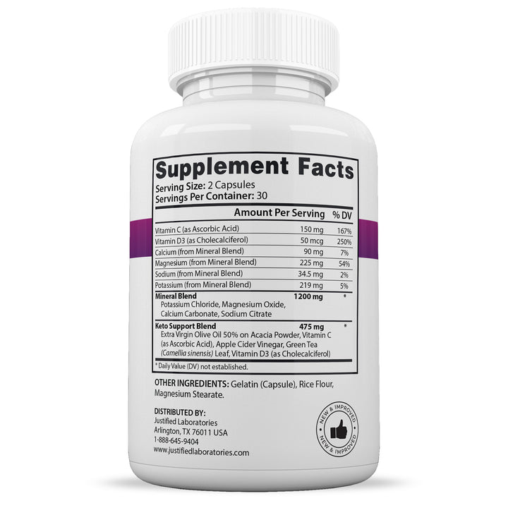 Supplement Facts of Fast Ripped Keto ACV Extreme Pills 1675MG