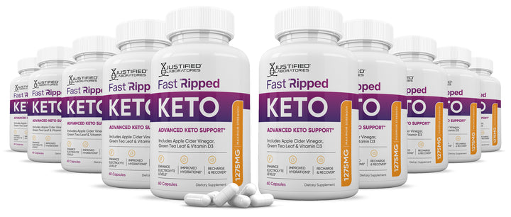 10 bottles of Fast Ripped Keto ACV Pills 1275MG