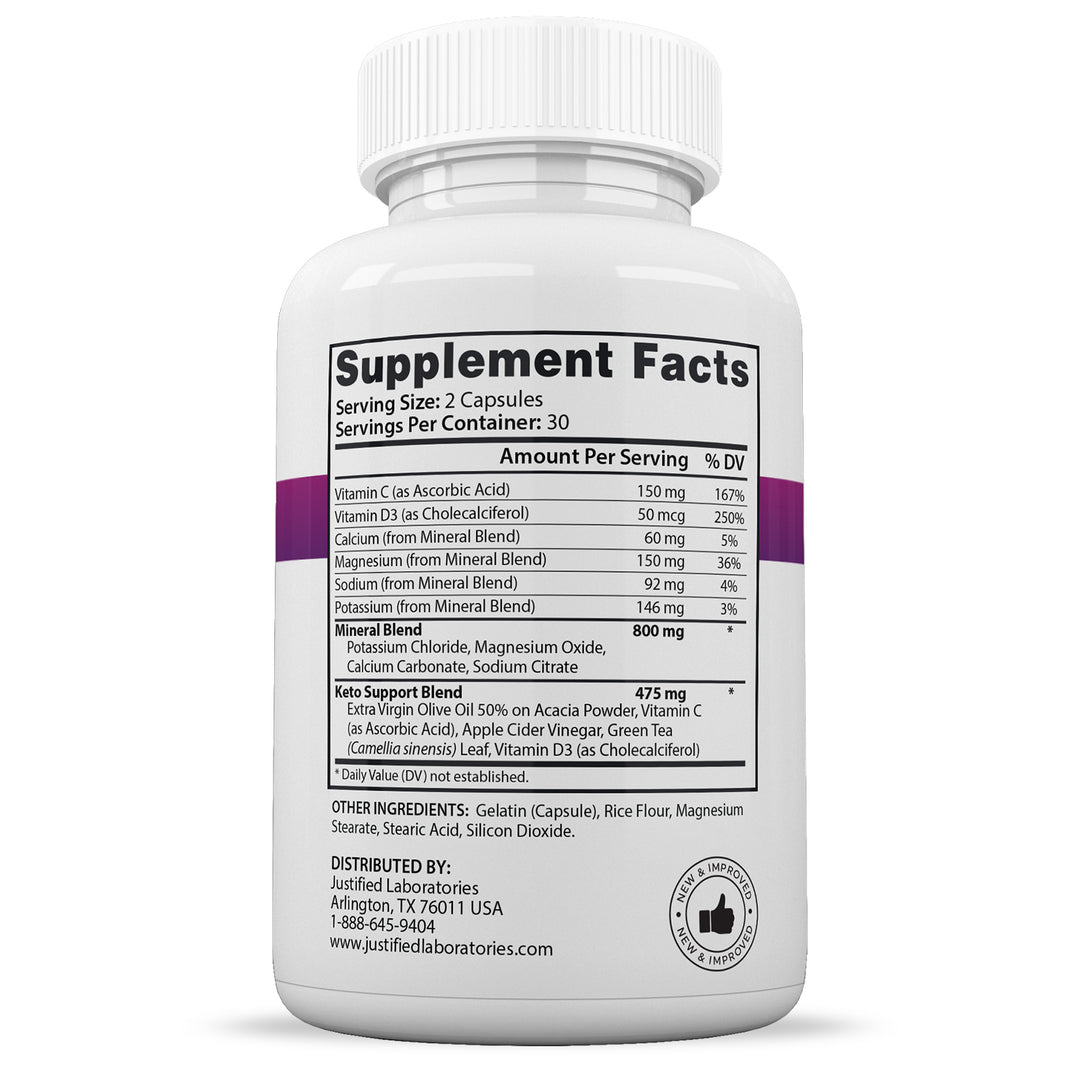 Supplement Facts of Fast Ripped Keto ACV Pills 1275MG