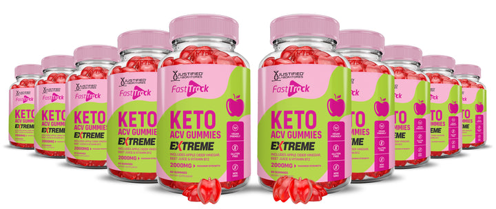 10 Bottles 2 x Stronger Fast Track Keto ACV Gummies Extreme 2000MG