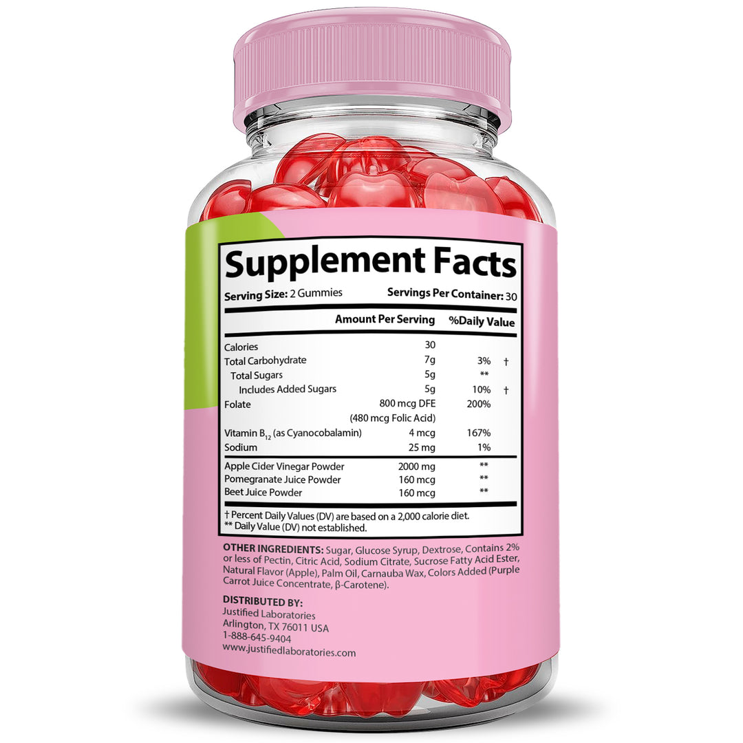 Supplement Facts 2 x Stronger Fast Track Keto ACV Gummies Extreme 2000MG
