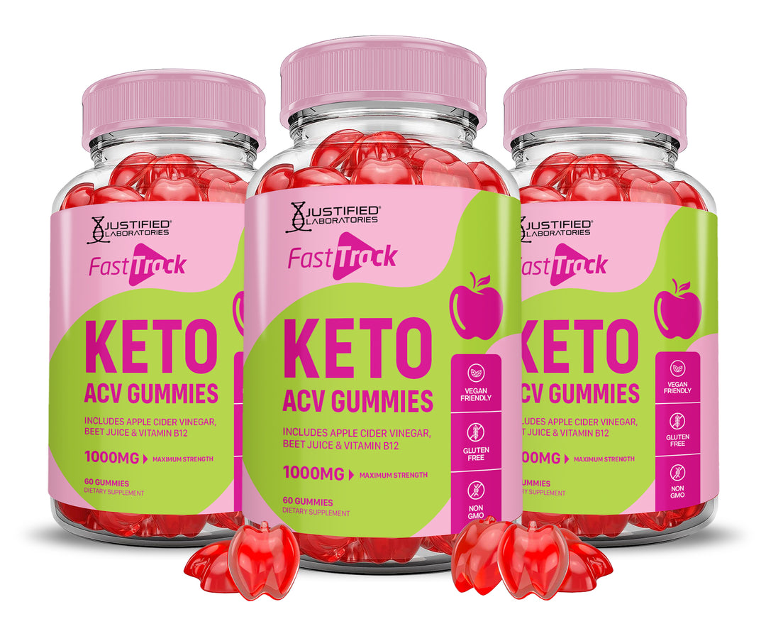 3 Bottles Fast Track Keto ACV Gummies 1000MG