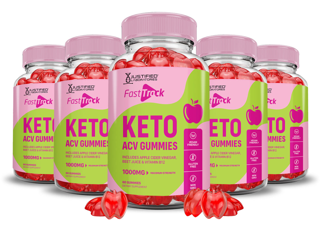 5 Bottles Fast Track Keto ACV Gummies 1000MG