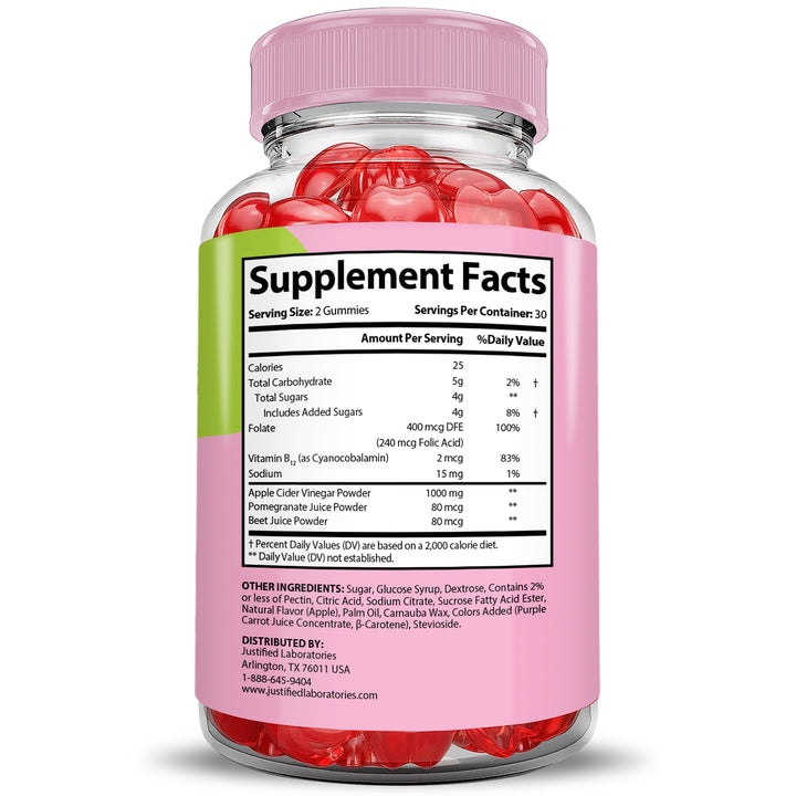 Supplement Facts Fast Track Keto ACV Gummies 1000MG