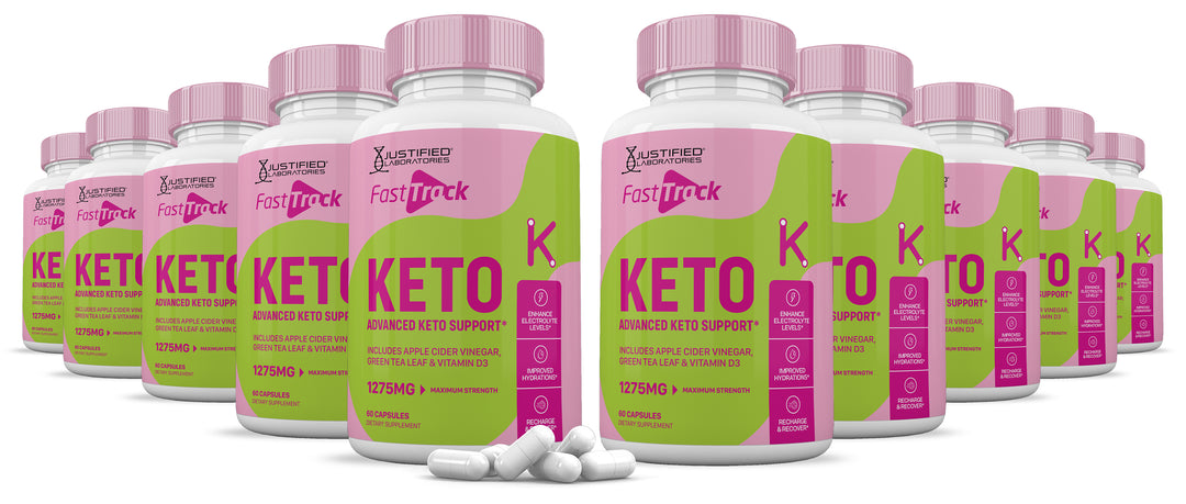 10 Bottles Fast Track Keto ACV Pills 1275MG