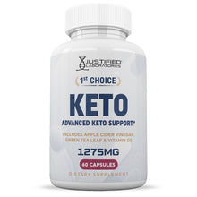 Load image into Gallery viewer, Front facing image of 1st Choice Keto ACV Pills 1275MG
