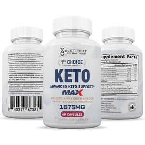 all sides of bottle of 1st Choice Keto ACV Max Pills 1675MG