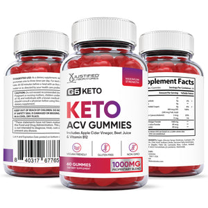 All sides of the bottle of G6 Keto ACV Gummies 1000MG