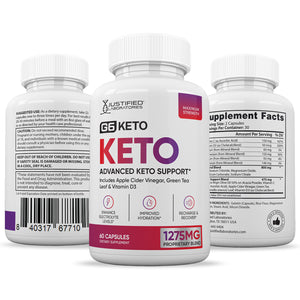 All sides of bottle of the G6 Keto ACV Pills 1275MG