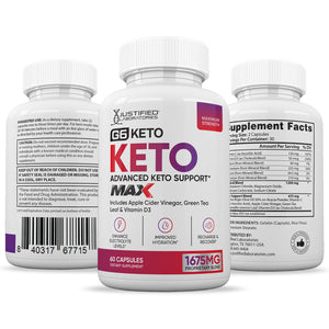 All sides of bottle of the G6 Keto ACV Max Pills 1675MG