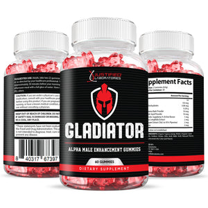 All sides of the bottle of Gladiator Alpha Men's Health Gummies 310MG