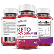 Load image into Gallery viewer, All sides of the bottle of Genesis Keto ACV Gummies