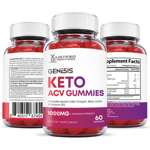 All sides of the bottle of Genesis Keto ACV Gummies