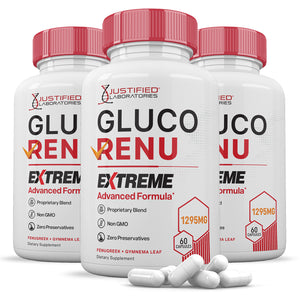 3 bottles Glucorenu Extreme Formula 1295MG