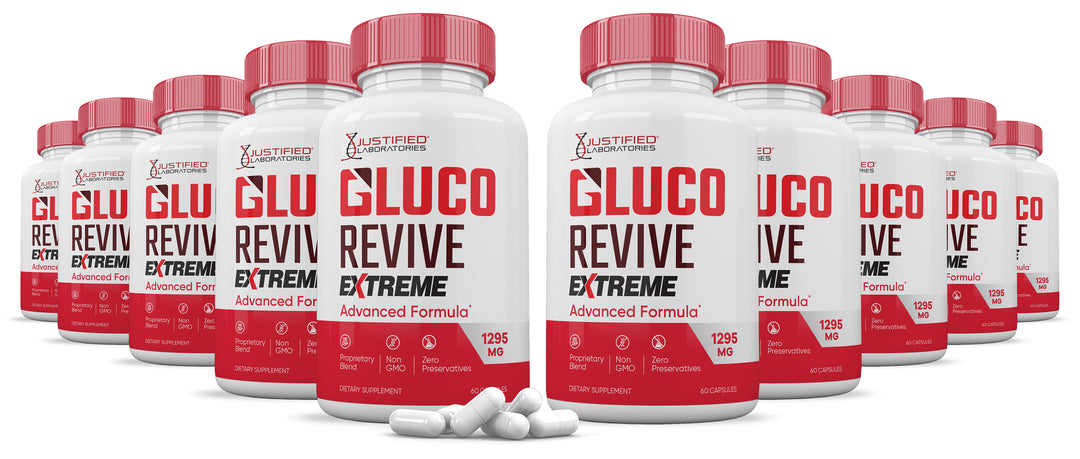 10 Bottles Glucorevive Extreme Formula 1295MG
