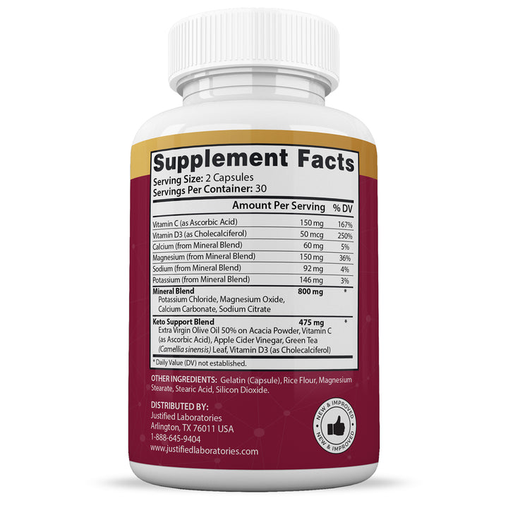 Supplement facts of Great Results Keto ACV Pills 1275MG