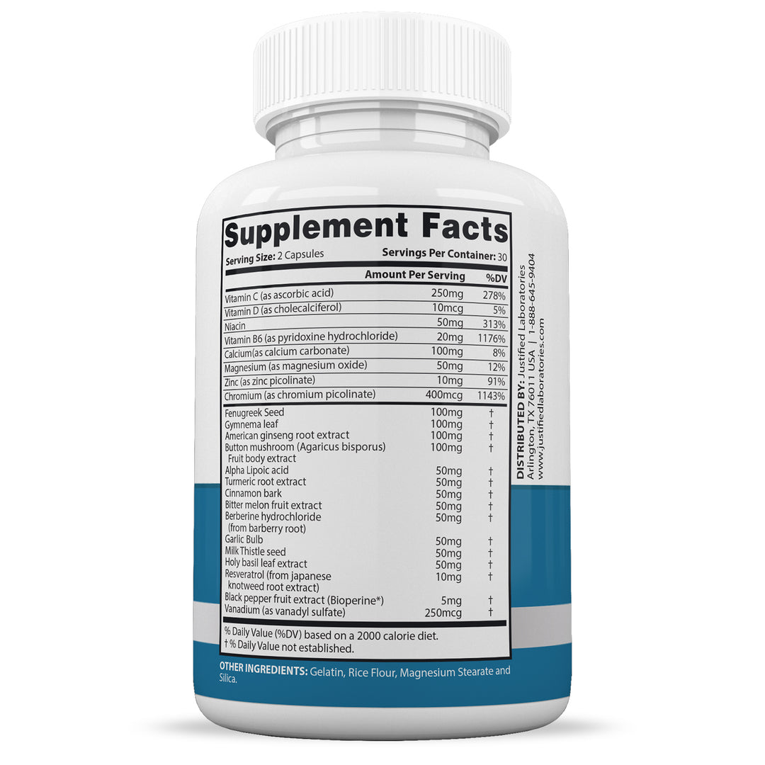 Supplement Facts of Glucotrust Max Advanced Formula 1295MG