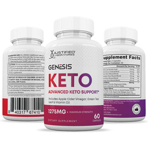 All sides of the bottle of Genesis Keto ACV Pills