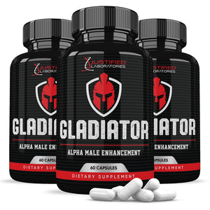 3 bottles of Gladiator Alpha Men's Health Supplement 1484mg