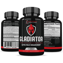 Load image into Gallery viewer, All sides of bottle of the Gladiator Alpha Men&#39;s Health Supplement 1484mg