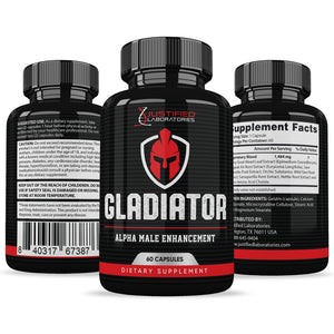 All sides of bottle of the Gladiator Alpha Men's Health Supplement 1484mg