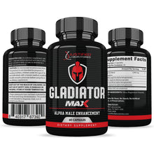Cargar imagen en el visor de la Galería, All sides of bottle of the Gladiator Alpha Max Men’s Health Supplement 1600MG