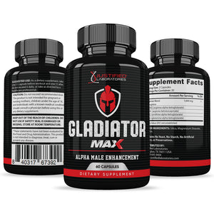 All sides of bottle of the Gladiator Alpha Max Men’s Health Supplement 1600MG